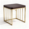 Houten bijzettafel met gouden metalen onderstel 60 x 60 x 50cm