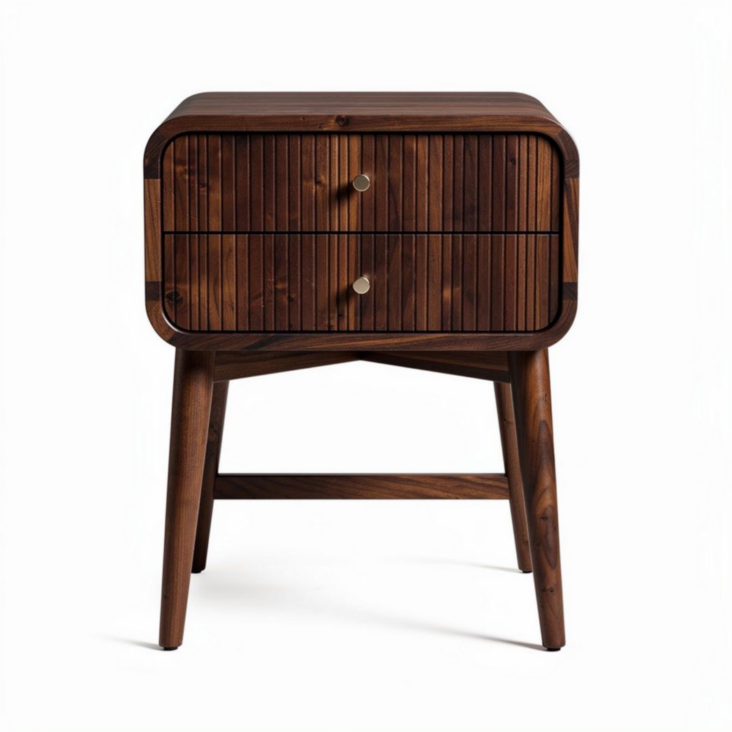 Houten nachtkast met twee lades in moderne stijl 45 x 40 x 60cm